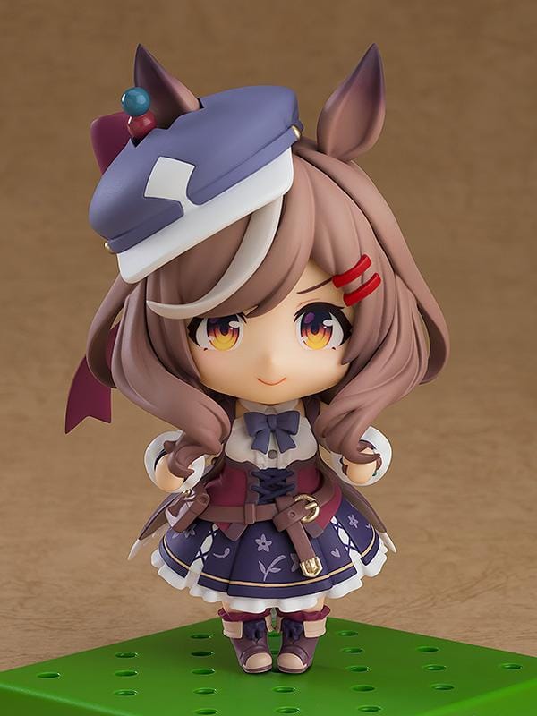 Umamusume Pretty Derby Nendoroid Matikanetannhauser Figure Rerelease featuring Matikanetannhauser with horse ears, brown hair, signature hat, race-inspired outfit, and cheerful pointing pose.