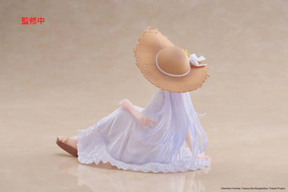 Frieren Beyond Journey’s End Desktop Cute Frieren Summer Dress figure seated in white dress with straw hat