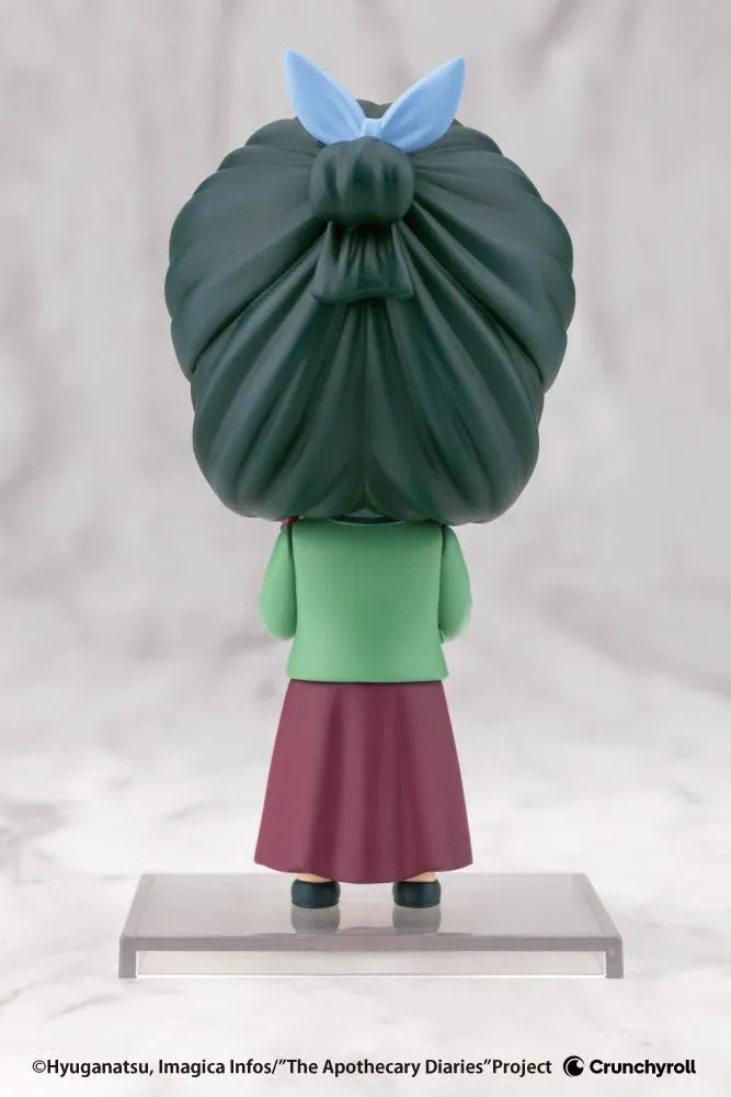 The Apothecary Diaries Oshi Works Mini Maomao Figure wearing a green outfit and holding a basket