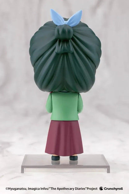 The Apothecary Diaries Oshi Works Mini Maomao Figure wearing a green outfit and holding a basket