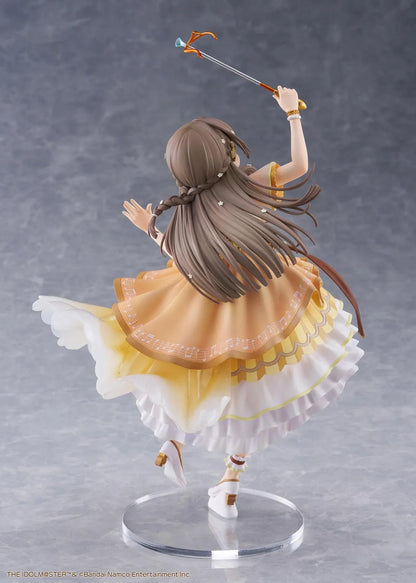 The Idolmaster Gakuen China Kuramoto 1/7 scale anime figure in a flowing yellow stage dress holding a microphone