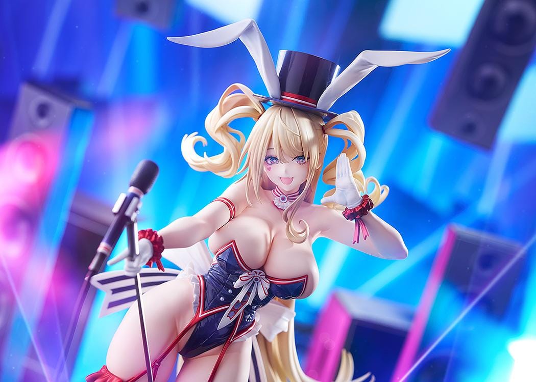 Azur Lane Guam Stage Setting Charmer 1/7 scale figure in bunny stage outfit holding microphone