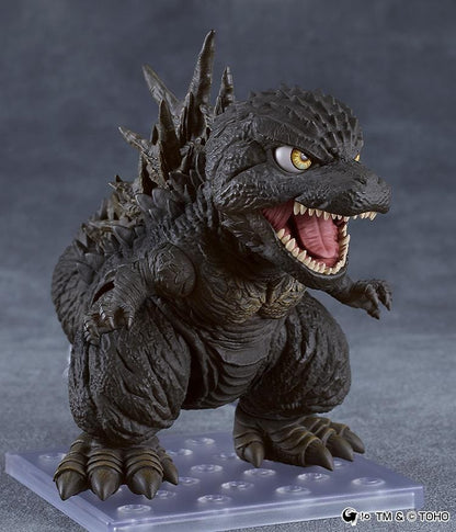Godzilla Minus One Nendoroid Godzilla Figure 2023 featuring Godzilla in a chibi-style design with rugged scales, sharp dorsal plates, claws, open mouth, and long tail.