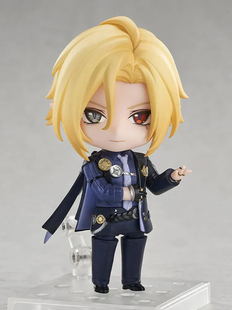 Zenless Zone Zero Nendoroid Hugo Vlad wearing fedora and suit with heterochromatic eyes in chibi style