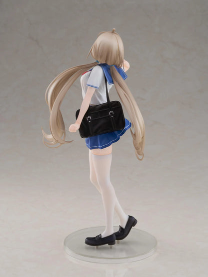 Sakura Momoko Uniform Ver. 1/6 scale figure with long light brown hair, green eyes, a blue-and-white sailor uniform, and a black school bag.