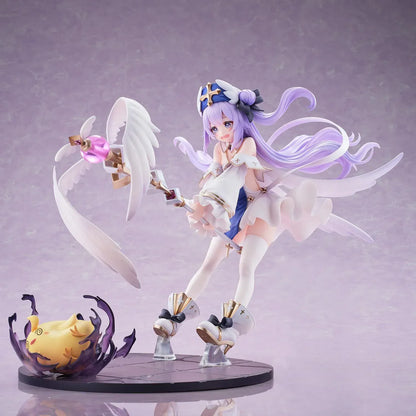 Unicorn White My Angel 1/6 scale figure from Azur Lane with angel wings, white dress, lavender hair, and staff accessory on display base