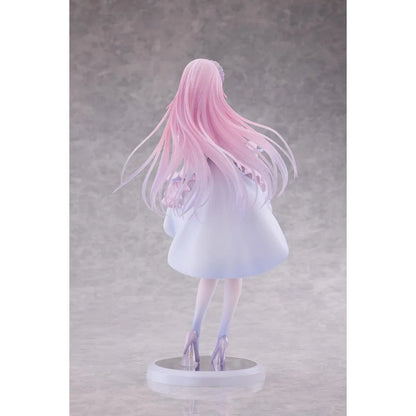 Maid Oneesan Cynthia Different Color Ver. 1/6 Scale Figure illustrated by Yukimiya Yuge, featuring a pink-haired anime girl in a frilly pink and white maid outfit with a black top, white stockings, and high heels.