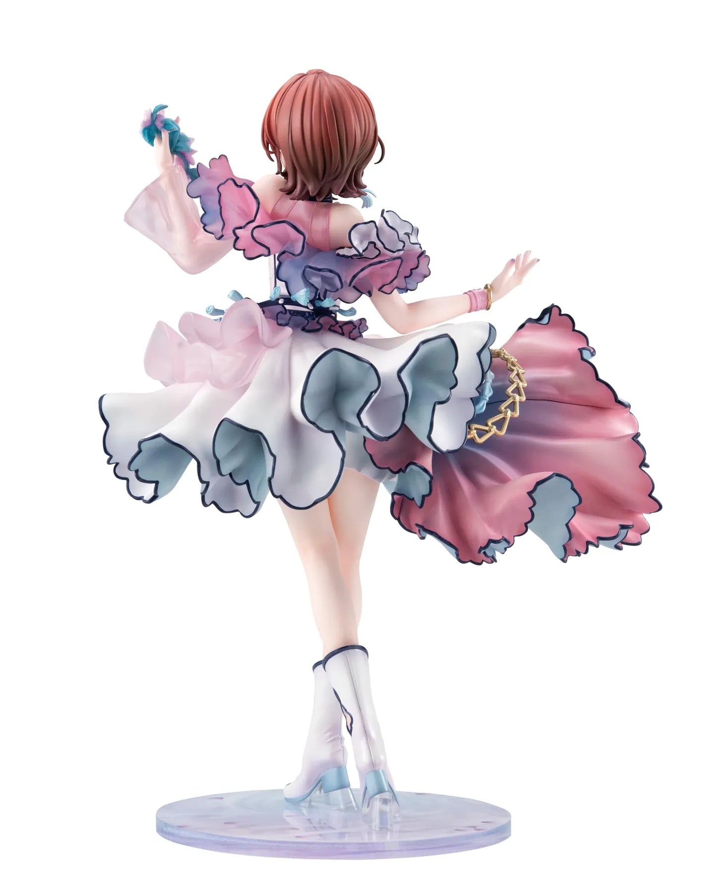 The Idolmaster Shiny Colors Lucrea Madoka Higuchi Merry Figure with pastel idol dress, floral accessories, flowing skirt, and elegant pose