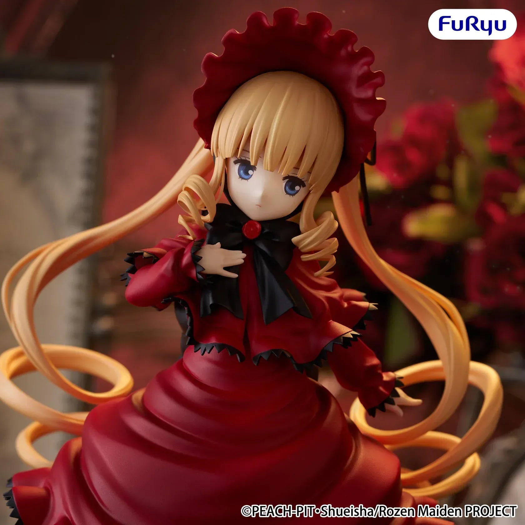 Rozen Maiden Trio-Try-iT Shinku figure by FuRyu in red gothic lolita dress