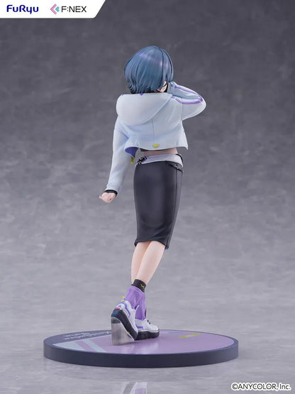Nijisanji F:NEX Koshimizu Toru 1/7 scale figure wearing headphones and purple accented streetwear