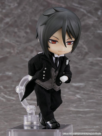 Black Butler Book of the Atlantic Nendoroid Doll Sebastian Michaelis Rerelease with black butler outfit, red eyes, gloves, and formal shoes