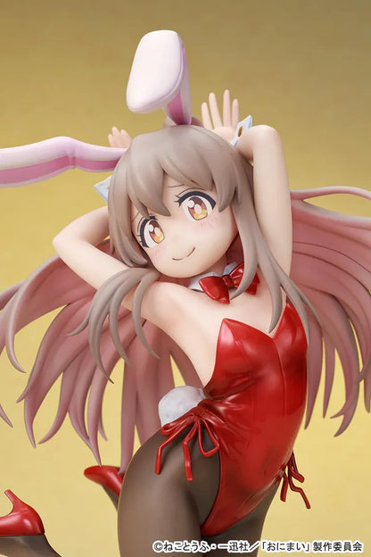 ONIMAI I'm Now Your Sister Mahiro Oyama Bunny Girl Style 1/7 Scale Figure featuring Mahiro in a red bunny outfit with bunny ears, flowing hair, tights, and themed display base.