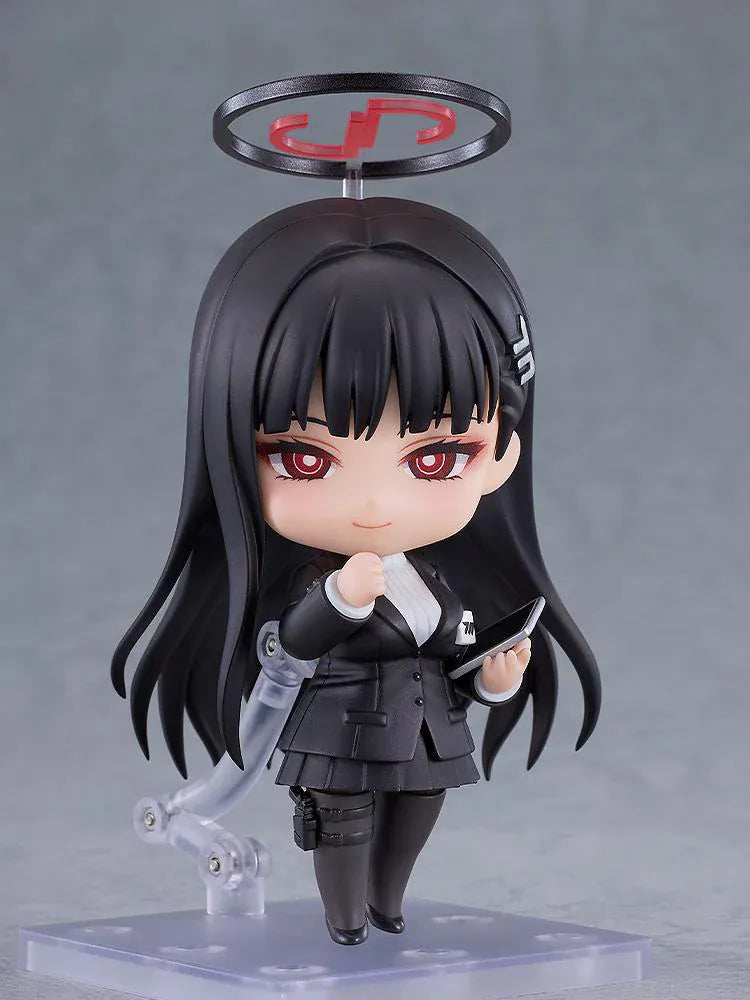 Rio Tsukatsuki Nendoroid Blue Archive figure with black outfit and halo accessory