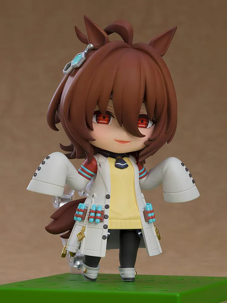 Agnes Tachyon Nendoroid figure from Uma Musume Pretty Derby wearing lab coat with chibi design
