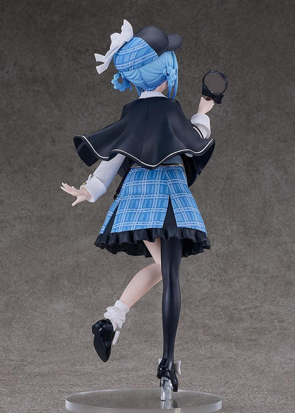 Magical Girl Witch Trials POP UP PARADE Sherry Tachibana L Size Figure with blue hair, plaid skirt, black cap, and handheld mirror