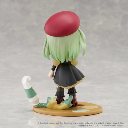 BanG Dream PalVerse Pale Ave Mujica Mortis chibi figure with green hair gothic outfit and painter palette base