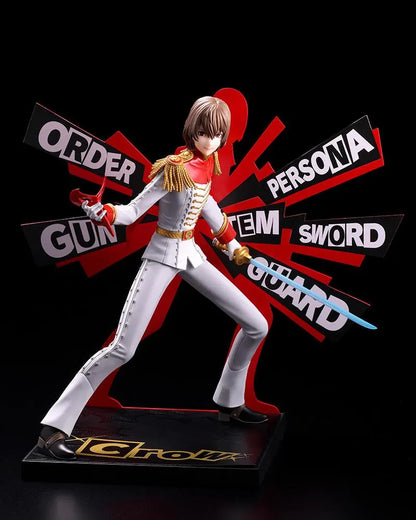 Persona 5 Royal Oshi Works Crow figure featuring Crow in his white Phantom Thief outfit holding his saber and signature red mask
