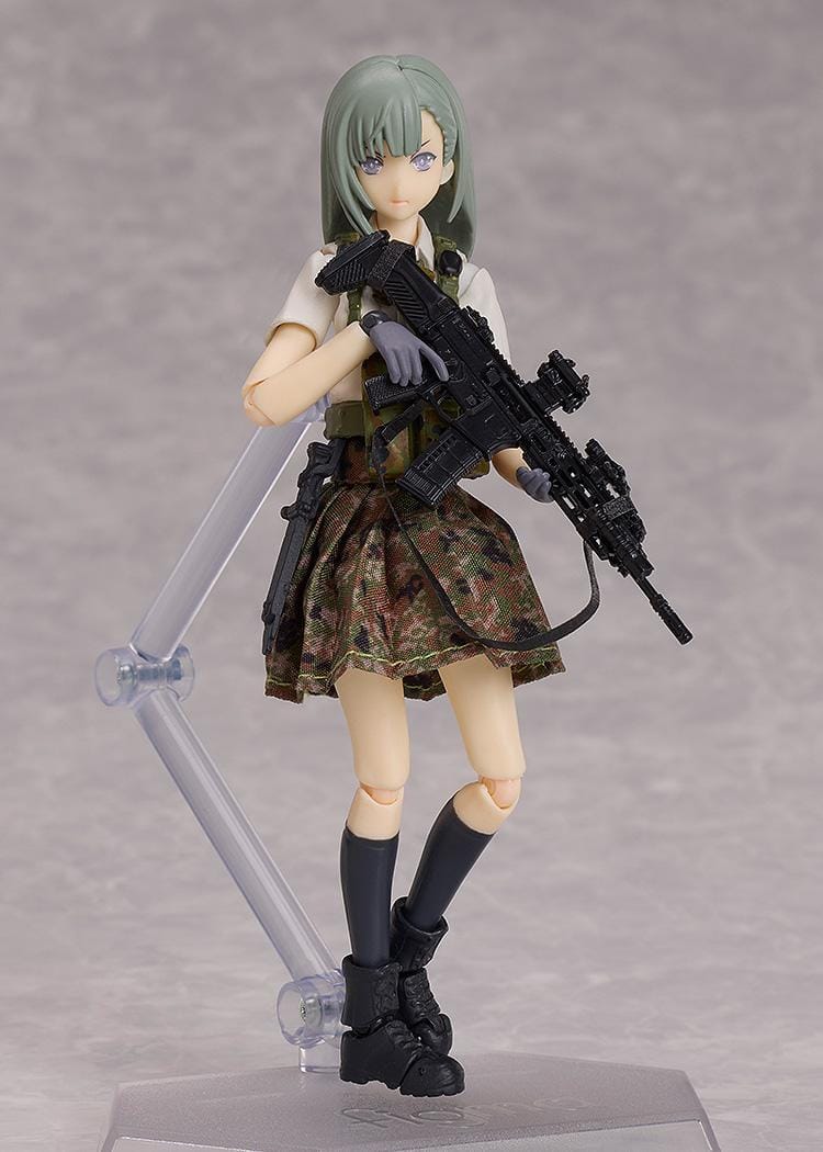 Little Armory figma Ena Toyosaki ver. 1.5 Figure wearing camouflage tactical gear and holding a detailed rifle