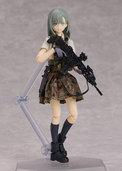 Little Armory figma Ena Toyosaki ver. 1.5 Figure wearing camouflage tactical gear and holding a detailed rifle