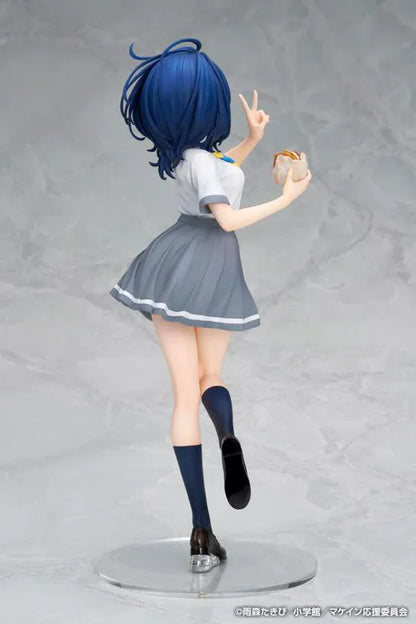 Too Many Losing Heroines Anna Yanami 1/7 Scale Figure featuring Anna with short blue hair, school uniform, snack accessory, and playful peace-sign pose.