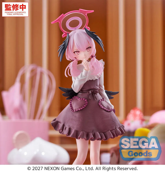 Blue Archive XStellar Koharu Happy Valentine figure wearing a chocolate-colored dress on a red heart-shaped base
