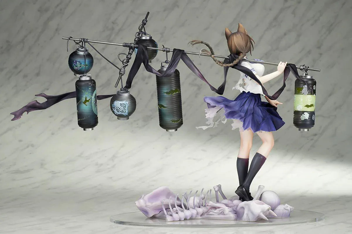 Bakemonogatari Tsubasa Hanekawa 1/7 Scale Figure featuring Tsubasa with cat ears, glasses, flowing hair, lantern display, and supernatural-themed base details.