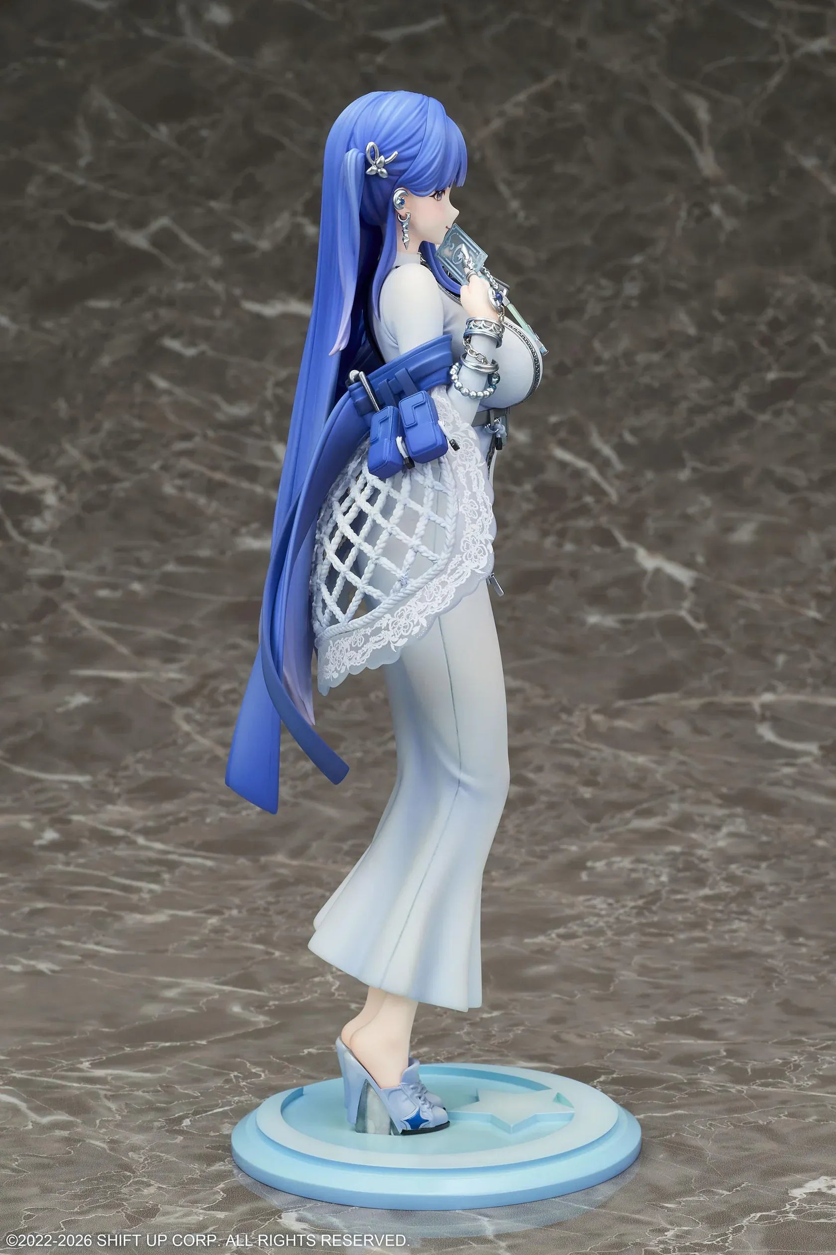 GODDESS OF VICTORY NIKKE Arcana 1/7 Scale Figure with blue hair, light-blue dress, accessories, and display base