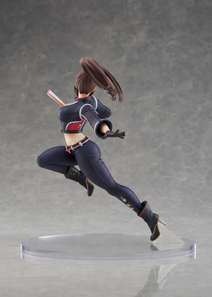 Mai Shiranui City of the Wolves 1/7 scale figure in dynamic action pose with modern ninja outfit
