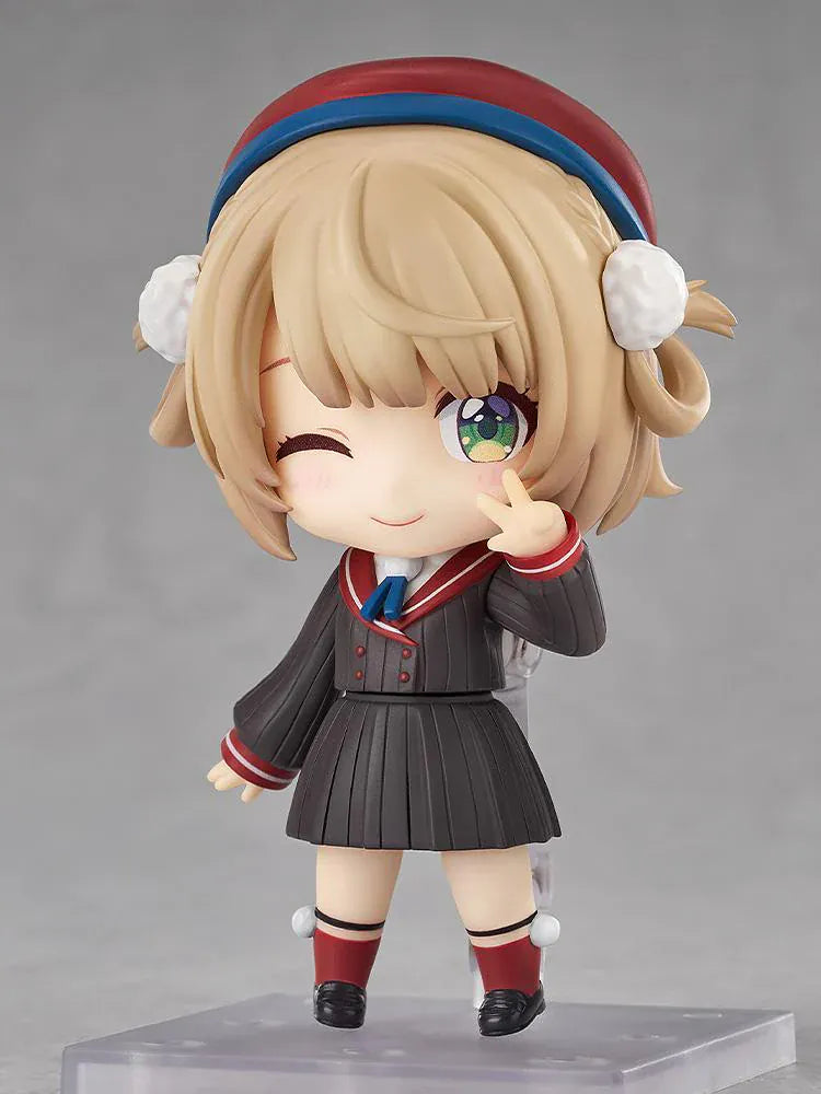 Shigure Ui Nendoroid Shigure Ui Standard Outfit Ver. Figure featuring Shigure Ui in a chibi-style design with blonde hair, school-uniform-inspired outfit, hat, and umbrella accessory.