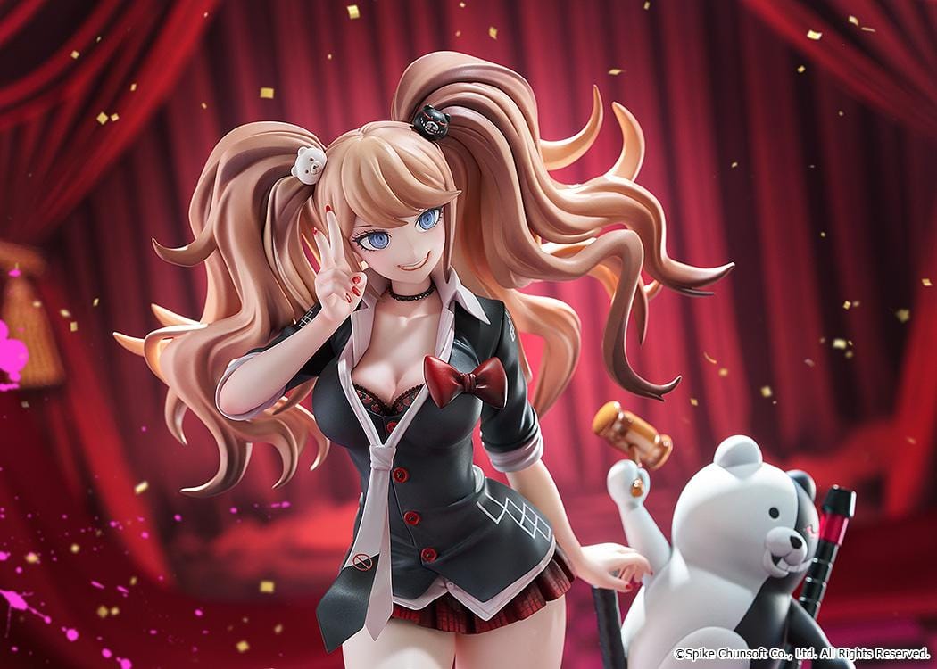 Danganronpa 15th Anniversary 1/7 scale Junko Enoshima figure with Monokuma and detailed diorama base