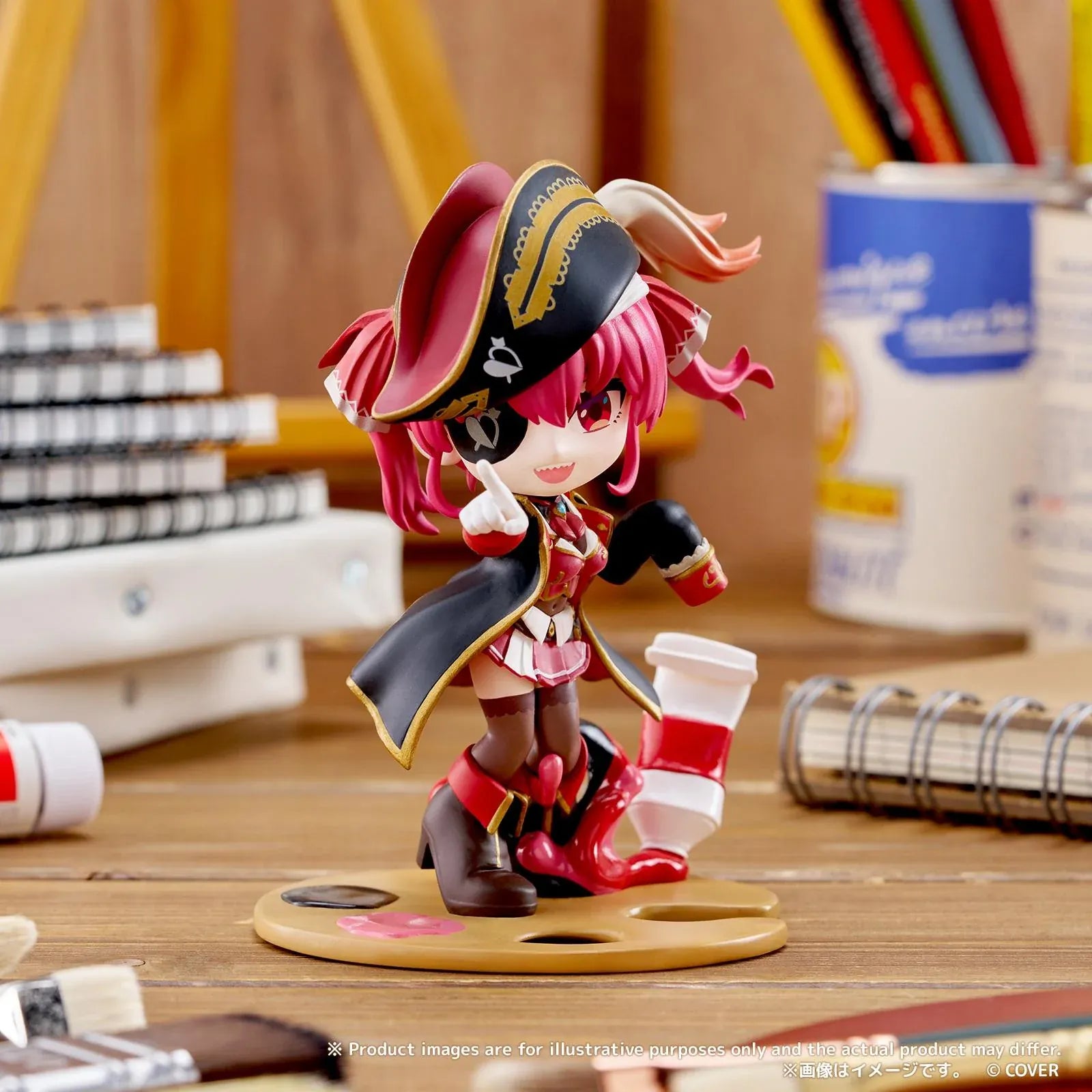 Hololive Production PalVerse Pale Houshou Marine Figure with red hair, pirate captain hat, and signature outfit