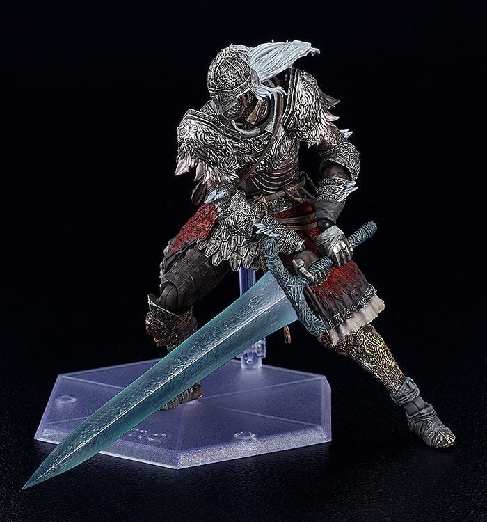 ELDEN RING figma Raging Wolf Figure rerelease featuring detailed medieval armor with sword, shield, and posable action figure design