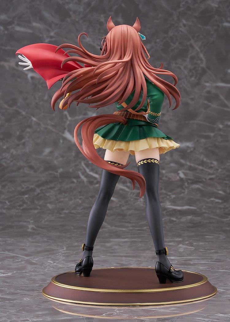 Uma Musume Pretty Derby Symboli Rudolf Signature Racewear Ver 1/7 scale figure wearing green uniform with red cape.