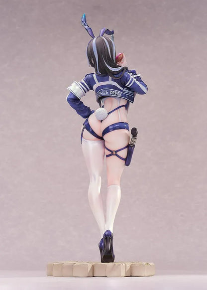 CheLA77 Illustration Bunny Cops_02 1/6 scale figure featuring a bunny police officer in a navy blue outfit holding a pink frosted donut