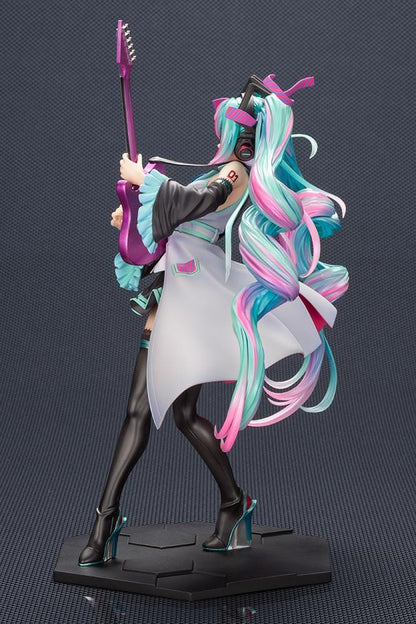 Vocaloid Bishoujo ReMIX Hatsune Miku 1/7 Scale Figure Rerun featuring Miku with teal and pink twin tails, headphones, electric guitar, black boots, and stage-inspired outfit.