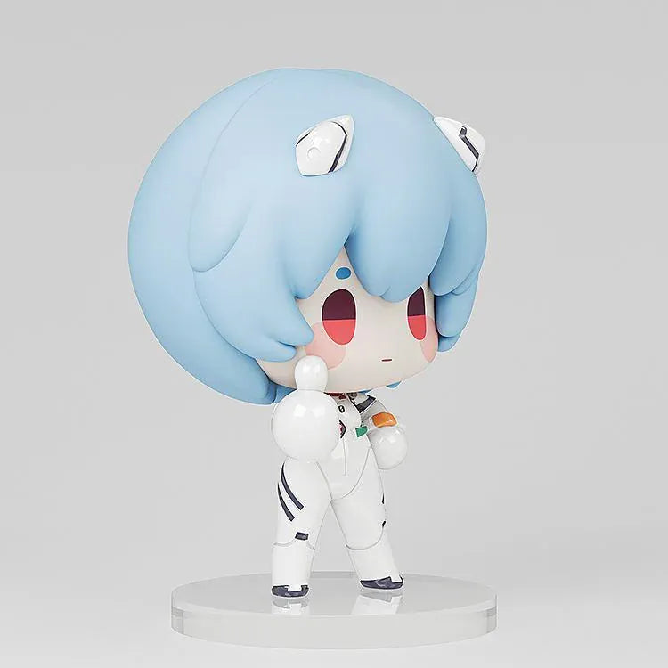 Rebuild of Evangelion Good Rei Ayanami chibi figure wearing her white plugsuit and giving a thumbs-up.