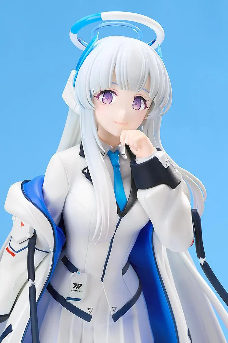 Blue Archive G.S. Collection Noa Classified Record 1/7 scale figure wearing her Millennium Academy uniform with flowing silver hair