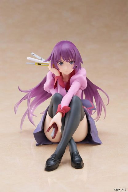 Hitagi Senjougahara Desktop Cute reissue figure from Monogatari Series sitting with stationery accessories