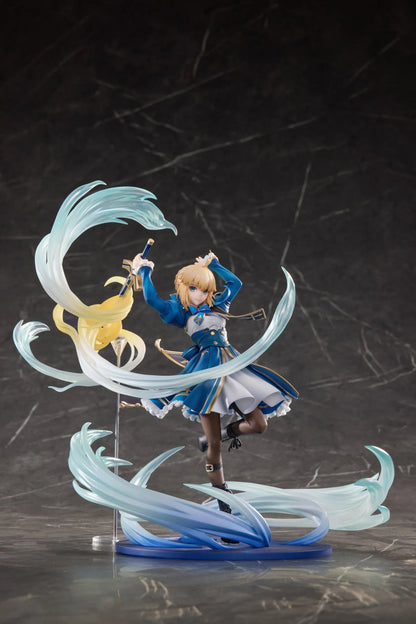Honkai Star Rail x Fate stay night Unlimited Blade Works Saber 1/7 scale figure with blue outfit sword and translucent effect parts