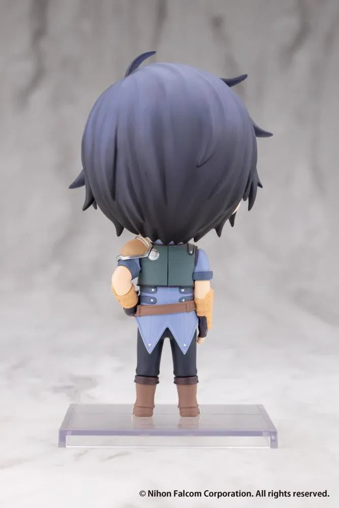 Trails in the Sky Oshi Works Mini Joshua Bright figure with dark blue hair, golden eyes, blue outfit, tan arm guards, and brown boots.