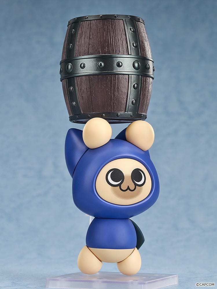 Monster Hunter Nendoroid Palico Layered Armor Kit T. Ver. figure wearing blue cat-themed armor