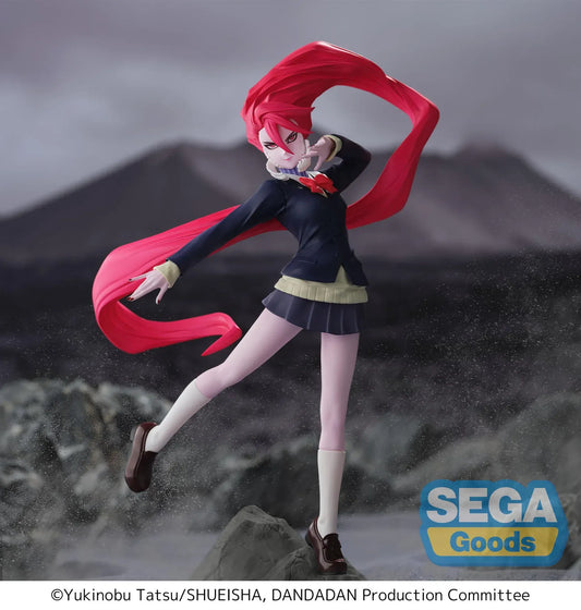 Dandadan Luminasta Aira Transformed Figure with flowing red hair in a dynamic action pose