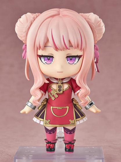 HimeHina Channel Nendoroid No.2871 Tanaka Hime in red idol outfit with twin buns and fanged smile