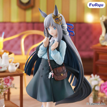 Chrono Genesis Trio-Try-iT figure wearing a blue-and-black outfit with long flowing hair, horse ears, a decorative headpiece, and a shoulder bag.