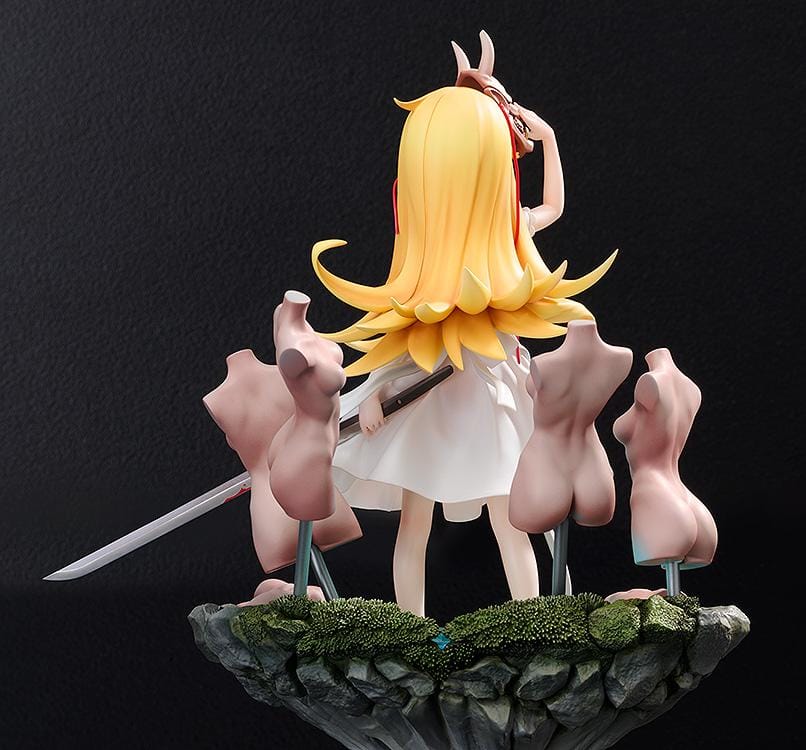 Shinobumonogatari G.S. Collection Shinobu Oshino 1/7 scale figure with oni mask, sword, white dress, and water effect base