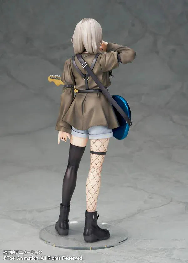 Girls Band Cry Momoka Kawaragi 1/7 scale figure featuring Momoka holding her signature blue electric guitar in a stylish stage-inspired outfit