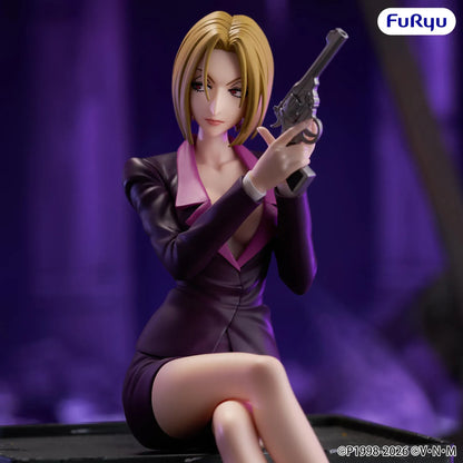 Hunter x Hunter Pakunoda Noodle Stopper Figure seated in her signature suit holding a revolver