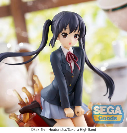 Azusa Nakano Luminasta figure from K-On sitting on teacup with splash effect and school uniform