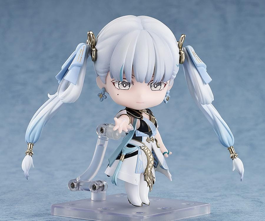 Wuthering Waves Nendoroid Jinhsi chibi figure with twin tails and sword accessory