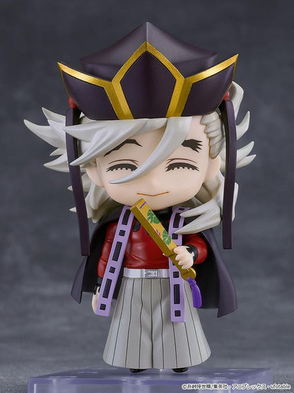 Demon Slayer Kimetsu no Yaiba Nendoroid Doma Figure with golden fans ornate headpiece and rainbow eyes